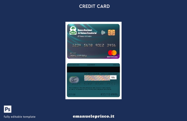 modello mastercard della banca nazionale della Guinea Equatoriale stile verifica